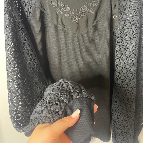 Free People Sweetest Thing Thermal Top black - Picture 9 of 10